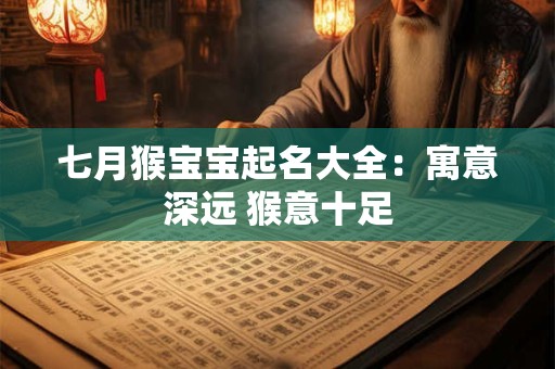 七月猴宝宝起名大全：寓意深远 猴意十足