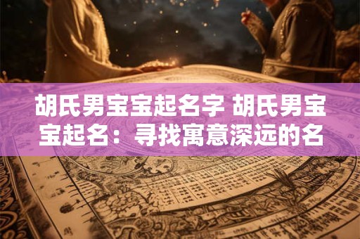 胡氏男宝宝起名字 胡氏男宝宝起名：寻找寓意深远的名字