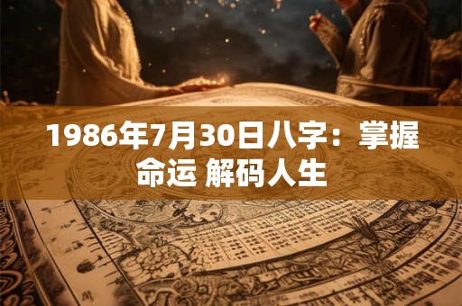 1986年7月30日八字：掌握命运 解码人生