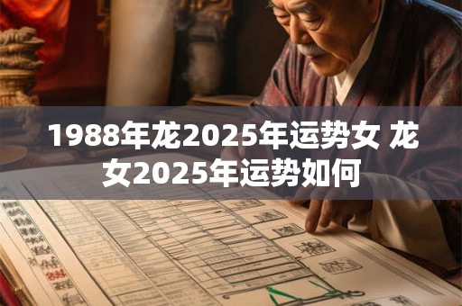 1988年龙2025年运势女 龙女2025年运势如何