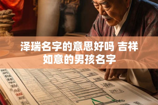 泽瑞名字的意思好吗 吉祥如意的男孩名字