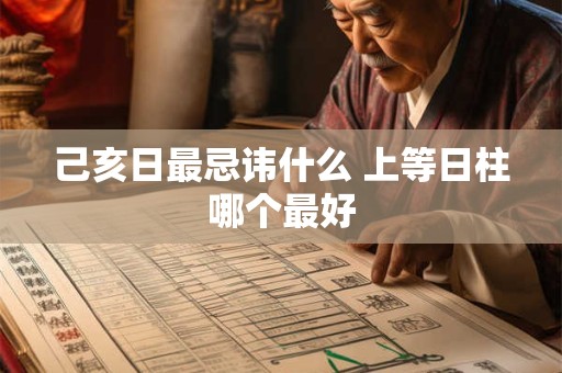 己亥日最忌讳什么 上等日柱哪个最好