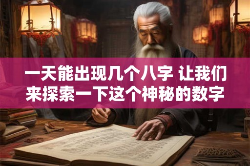 一天能出现几个八字 让我们来探索一下这个神秘的数字