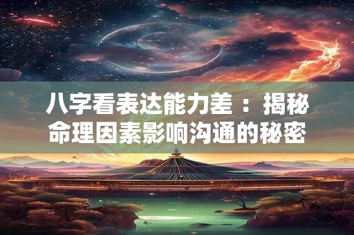 八字看表达能力差 ：揭秘命理因素影响沟通的秘密