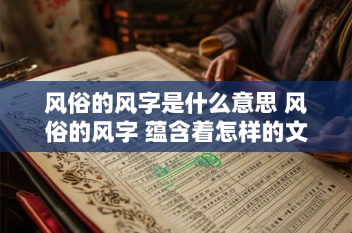 风俗的风字是什么意思 风俗的风字 蕴含着怎样的文化内涵