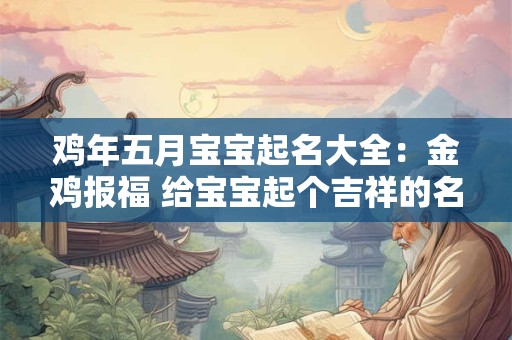 鸡年五月宝宝起名大全：金鸡报福 给宝宝起个吉祥的名字！