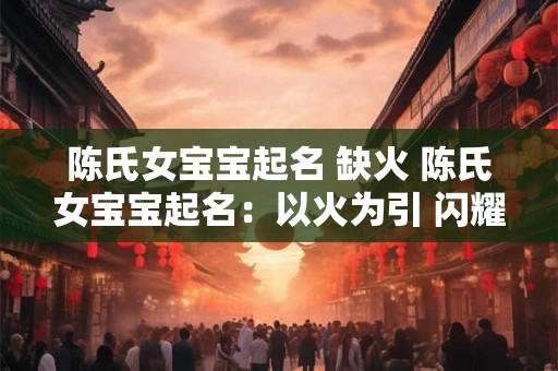 陈氏女宝宝起名 缺火 陈氏女宝宝起名：以火为引 闪耀未来