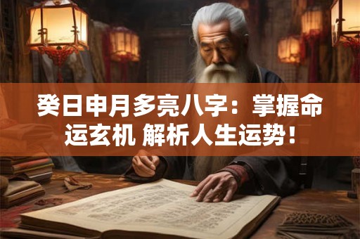 癸日申月多亮八字：掌握命运玄机 解析人生运势！