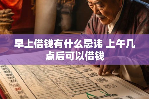 早上借钱有什么忌讳 上午几点后可以借钱