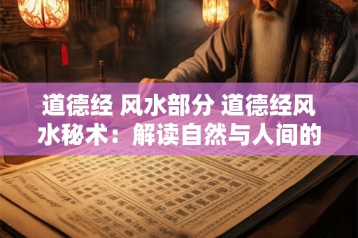 道德经 风水部分 道德经风水秘术：解读自然与人间的奥秘