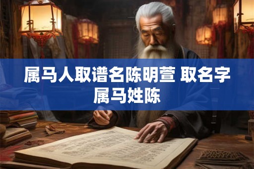 属马人取谱名陈明萱 取名字属马姓陈