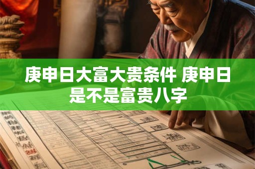 庚申日大富大贵条件 庚申日是不是富贵八字