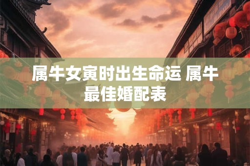 属牛女寅时出生命运 属牛最佳婚配表
