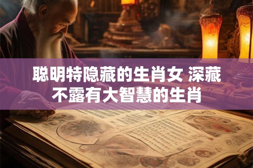 聪明特隐藏的生肖女 深藏不露有大智慧的生肖