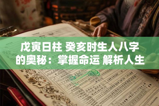 戊寅日柱 癸亥时生人八字的奥秘：掌握命运 解析人生轨迹
