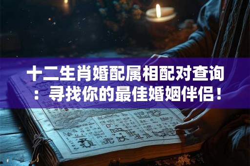 十二生肖婚配属相配对查询：寻找你的最佳婚姻伴侣！