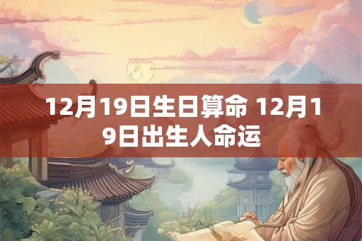 12月19日生日算命 12月19日出生人命运