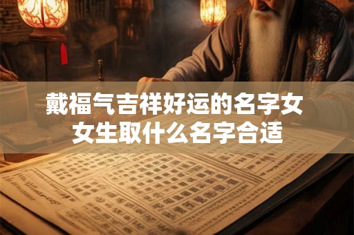 戴福气吉祥好运的名字女 女生取什么名字合适