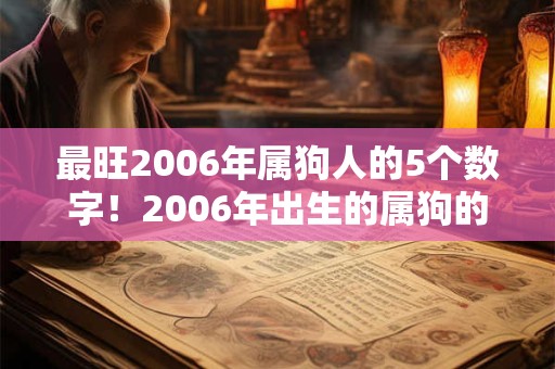 最旺2006年属狗人的5个数字!2006年出生的属狗的命运详解 最旺2006年属狗人的5个数字!2006年出生的属狗的命运详解