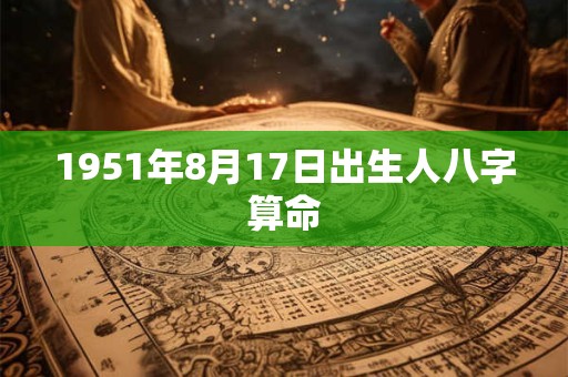 1951年8月17日出生人八字算命