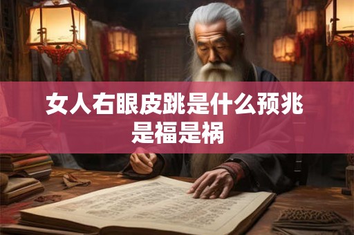 女人右眼皮跳是什么预兆 是福是祸
