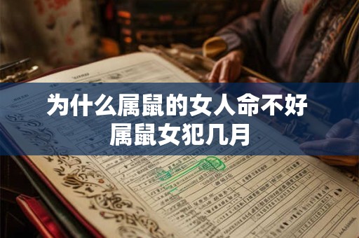 为什么属鼠的女人命不好 属鼠女犯几月