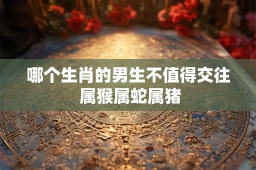 哪个生肖的男生不值得交往 属猴属蛇属猪