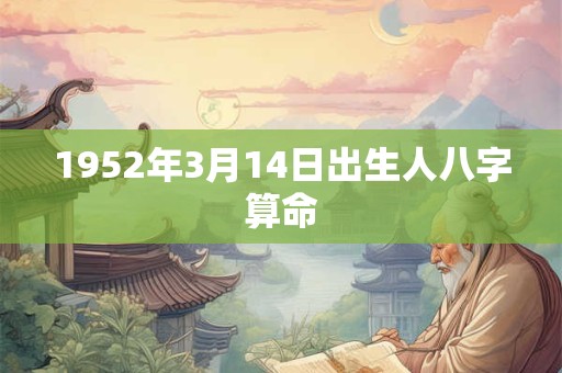 1952年3月14日出生人八字算命