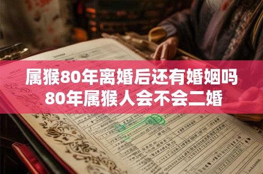 属猴80年离婚后还有婚姻吗 80年属猴人会不会二婚
