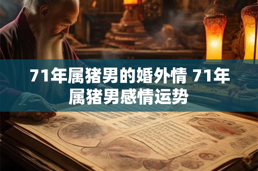 71年属猪男的婚外情 71年属猪男感情运势
