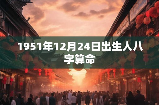 1951年12月24日出生人八字算命