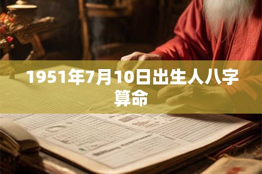 1951年7月10日出生人八字算命