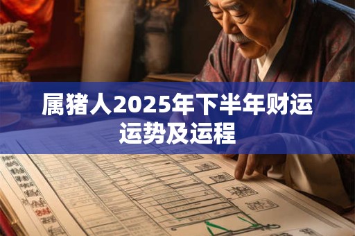 属猪人2025年下半年财运运势及运程