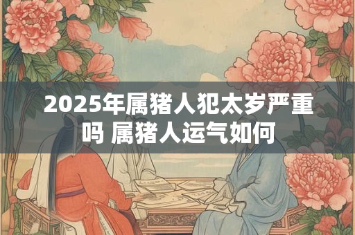 2025年属猪人犯太岁严重吗 属猪人运气如何