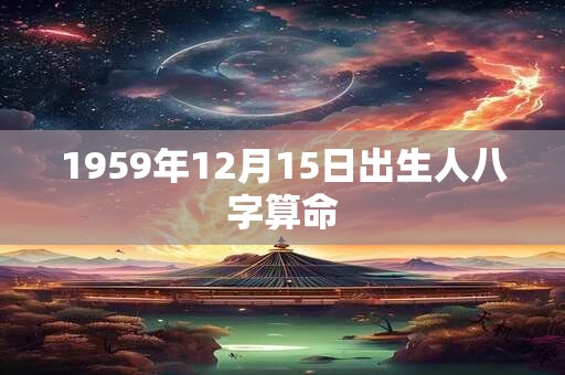 1959年12月15日出生人八字算命