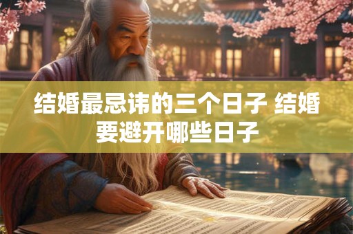 结婚最忌讳的三个日子 结婚要避开哪些日子