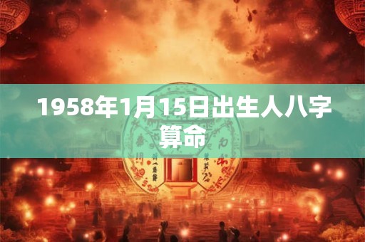 1958年1月15日出生人八字算命
