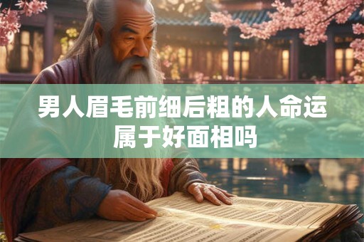 男人眉毛前细后粗的人命运 属于好面相吗