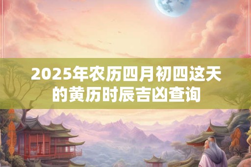 2025年农历四月初四这天的黄历时辰吉凶查询