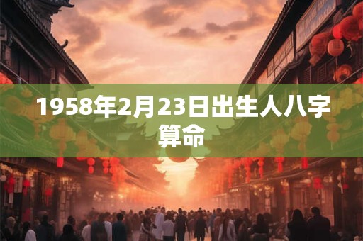 1958年2月23日出生人八字算命