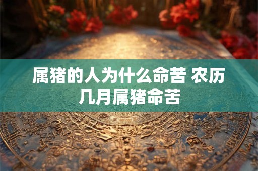 属猪的人为什么命苦 农历几月属猪命苦