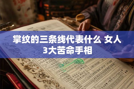 掌纹的三条线代表什么 女人3大苦命手相