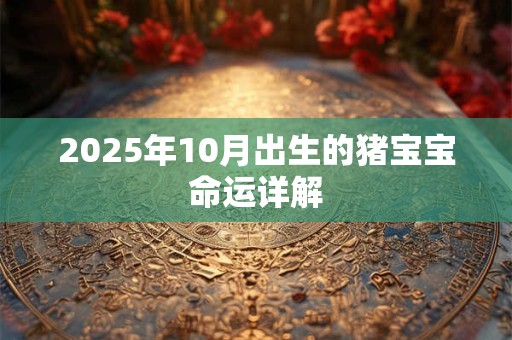 2025年10月出生的猪宝宝命运详解