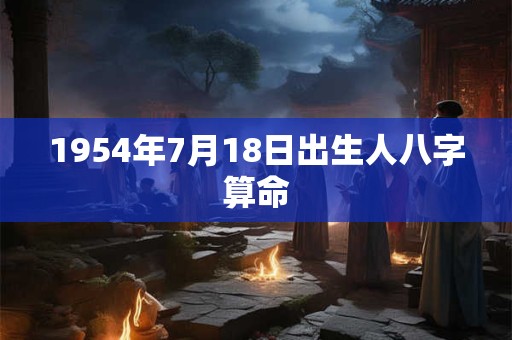 1954年7月18日出生人八字算命