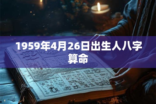1959年4月26日出生人八字算命