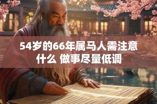54岁的66年属马人需注意什么 做事尽量低调