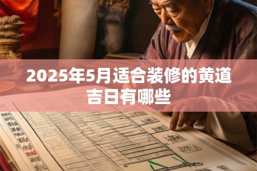 2025年5月适合装修的黄道吉日有哪些