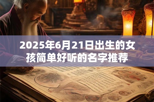 2025年6月21日出生的女孩简单好听的名字推荐 2025年6月21日出生的女孩简单好听的名字推荐