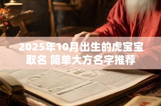 2025年10月出生的虎宝宝取名 简单大方名字推荐
