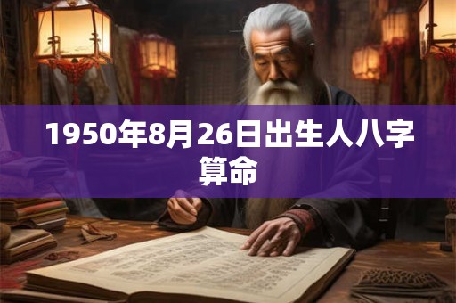 1950年8月26日出生人八字算命